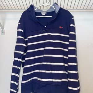 Vineyard Vines Navy and White Striped Sweater